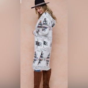 Cardigan hooded sweater
